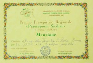 5) Menzione prestigiosa conferita al Presepe di Baucina dall'Associazione "praesepium Siciliae", una delle migliori in Italia.